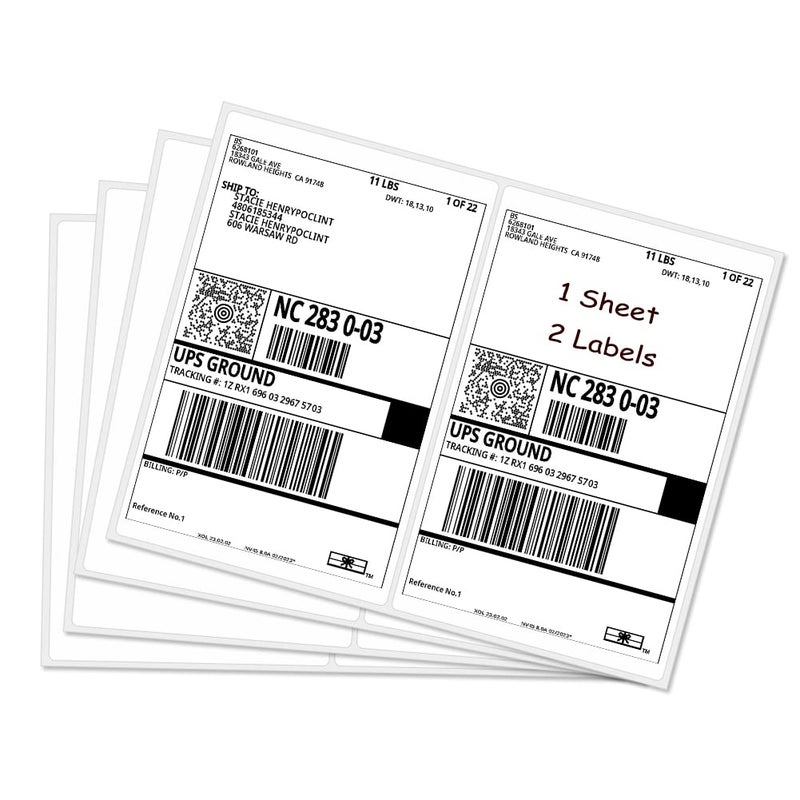 RBHK 8.5 x 5.5 Inches Half Sheet Self Adhesive Shipping Address Labels for Laser and Inkjet Printer, Rounded Corner, 1000 Labels - Image 5